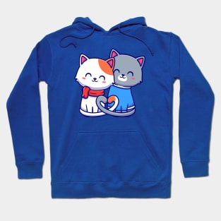 Couple Of Cat Cartoon Hoodie